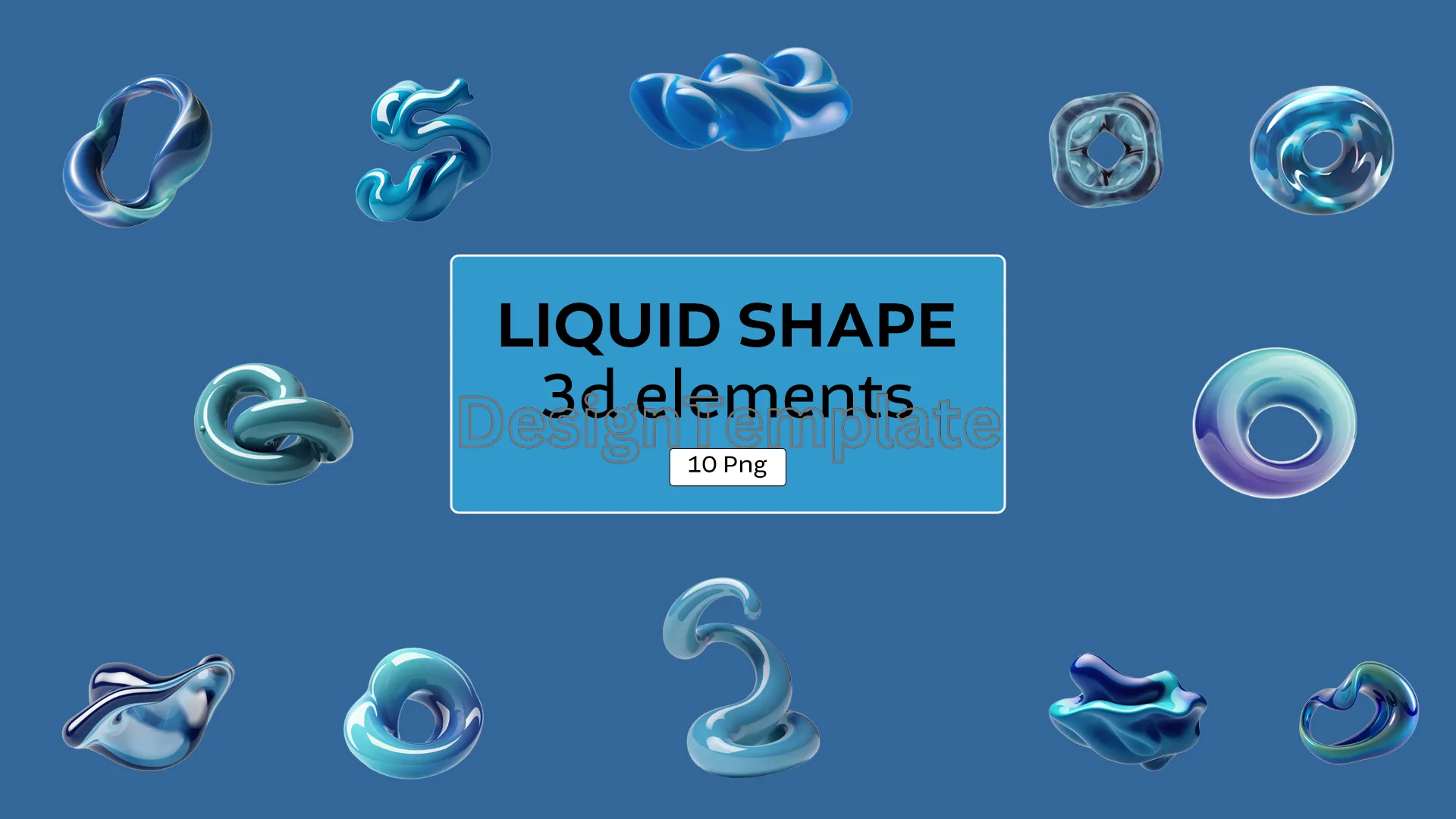 Fluid Forms Liquid Shape 3D Elements Collection